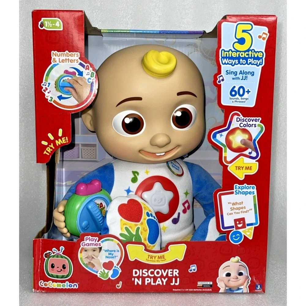Cocomelon Discover 'N Play JJ Doll 5 Interactive Ways to Play 60+ Sounds Phrases